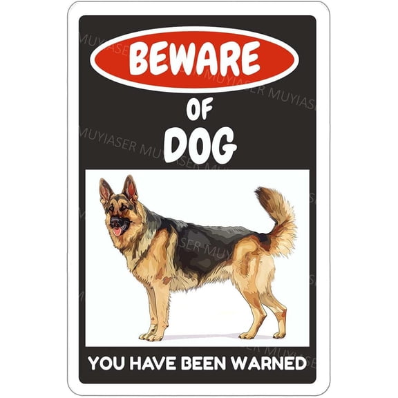 Beware Of Dog Sign German Shepherd You Have Been Warned Aluminum Metal Tin Signs Door Sign Warning Sign For Fence Gate Yard Home Wall Decor 8x12 Inch