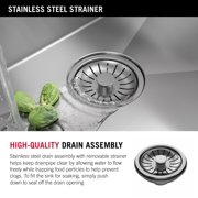Delta 953034-23S-SS Lenta 23” Undermount 16 Gauge Stainless Steel Single Bowl Kitchen Sink