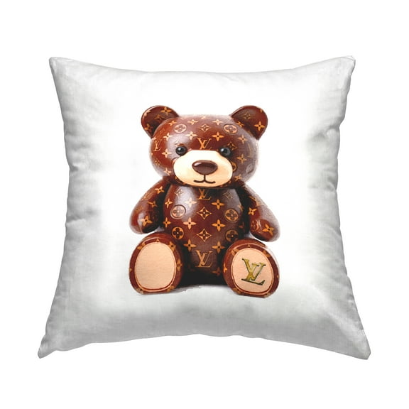 Stupell Industries Glam Pattern Bear Decorative Printed Throw Pillow, 18 x 18