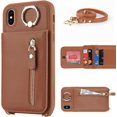 thumbnail image 3 of iPhone Xs Max Case for Women with Card Holder, iPhone Xs Max Phone Case with Strap,iPhone Xs Max Crossbody Lanyard Cases with Credit Card Slots Kickstand with Ring Holder Stand,6.5 Inch,Brown, 3 of 16