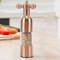 thumbnail image 2 of Rose Gold Large Pepper Mill Refillable Ceramic Rotor Coarseness Adjustable Manual Pepper Salt Grinder, 2 of 8