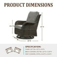 thumbnail image 3 of POCASSY Outdoor Wicker Rattan Swivel Rocking Patio Club Accent Chairs with Cushions, 3 of 10