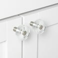 thumbnail image 3 of 1-1/2 in. Round Modern Clear Acrylic Cabinet Knobs, Satin Nickel, Pack of 10, 3 of 3