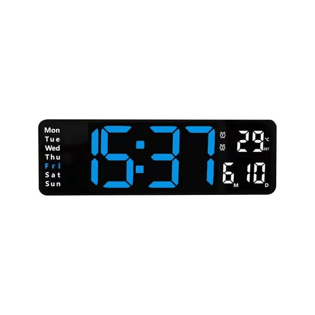 Birdeem 13 Inch Large Digital Clock with Temperature Date Auto Dst Night Light Auto Brightness Dimmer