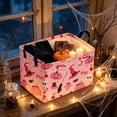 thumbnail image 4 of Lilixerw Halloween Storage Basket Decoration, Rectangular Foldable Organizer with Witch and Skull Print, for Household Space and Seasonal Scene Arrangement, 14.1x10.2x8.2 inch, 4 of 6