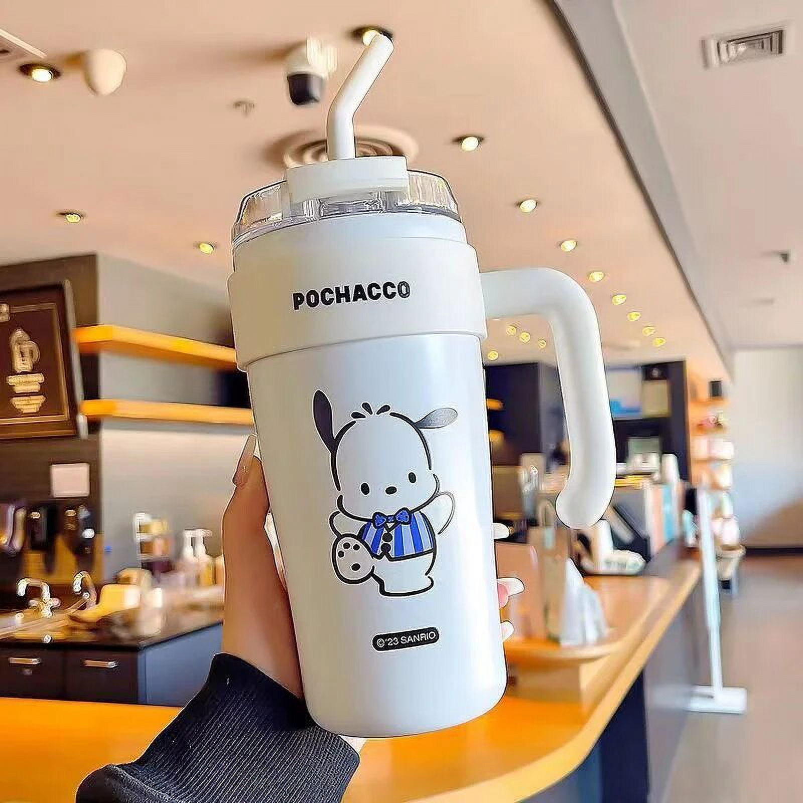 Termo Kawaii Sanrio Pochacco Cinnamoroll Kuromi Anime, taza de