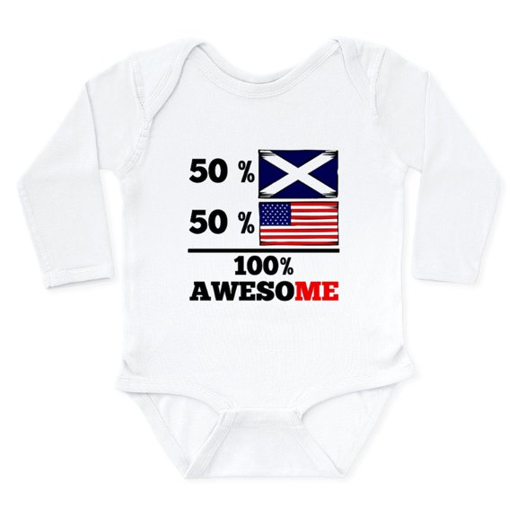 CafePress - Half Scottish Half American Body Suit - Long Sleeve Cotton Baby Bodysuit