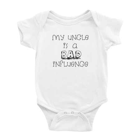 

My Uncle Is A Bad Influence Funny Baby Outfits Boy Girl Unisex