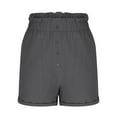 thumbnail image 4 of HomeDM Women's Shorts with Pockets, Casual Elastic Waist Loose Fit Lounge Shorts - Gray/L, 4 of 7