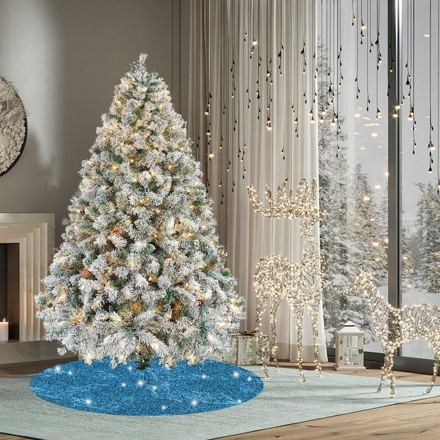Christmas Decorations Tree Skirt 24 Inch Sequin Christmas Tree Skirt Vintage Christmas Tree Skirt Set Christmas Party Decoration Glitter Christmas Tree Skirt Home Holiday Christmas Tree