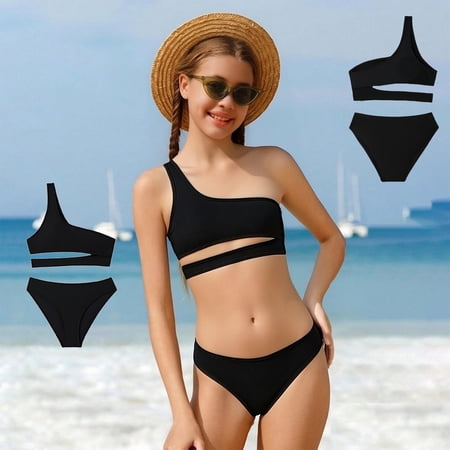 Teen Swimsuit Girls Swimsuit With Shorts Two Piece Bathing Suits Girls Bikini Size 150