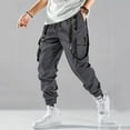thumbnail image 3 of Godokuleh Men's Baggy Cargo Pants Trendy Casual Parachute Pant Loose Fit Harem Joggers with Pockets for Streetwear Dark Gray XL, 3 of 6