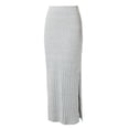 thumbnail image 6 of XIAOCHA Women's Ribbed Knit Skirt High Waisted form Fitting Side Slit Maxi Skirt Soft Cozy Casual Skirts, 6 of 8