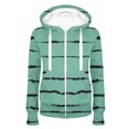 thumbnail image 2 of Usmixi 2025 Winter Womens Sweatshirt Coats Womens Sweatshirts Coats Winter Lightweight Long Sleeve Open Front Zipper Outwear Fashion Striped Print Drawstring Hooded Outwear with Pocket, 2 of 3