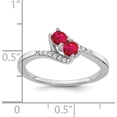 thumbnail image 3 of 14K White Gold Ruby And Diamond 2-Stone Bypass Ringsize 7 (Width 1.3 To 1.6) - Jbsp, 3 of 5