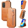 thumbnail image 2 of Zipper Wallet Case for Xiaomi Redmi Note 11 4G with Card Holder Slot, PU Leather Adjustable Kickstand Flip Handbag Phone Cover for Xiaomi Redmi Note 11/Redmi Note 11S SDLL Orange, 2 of 14