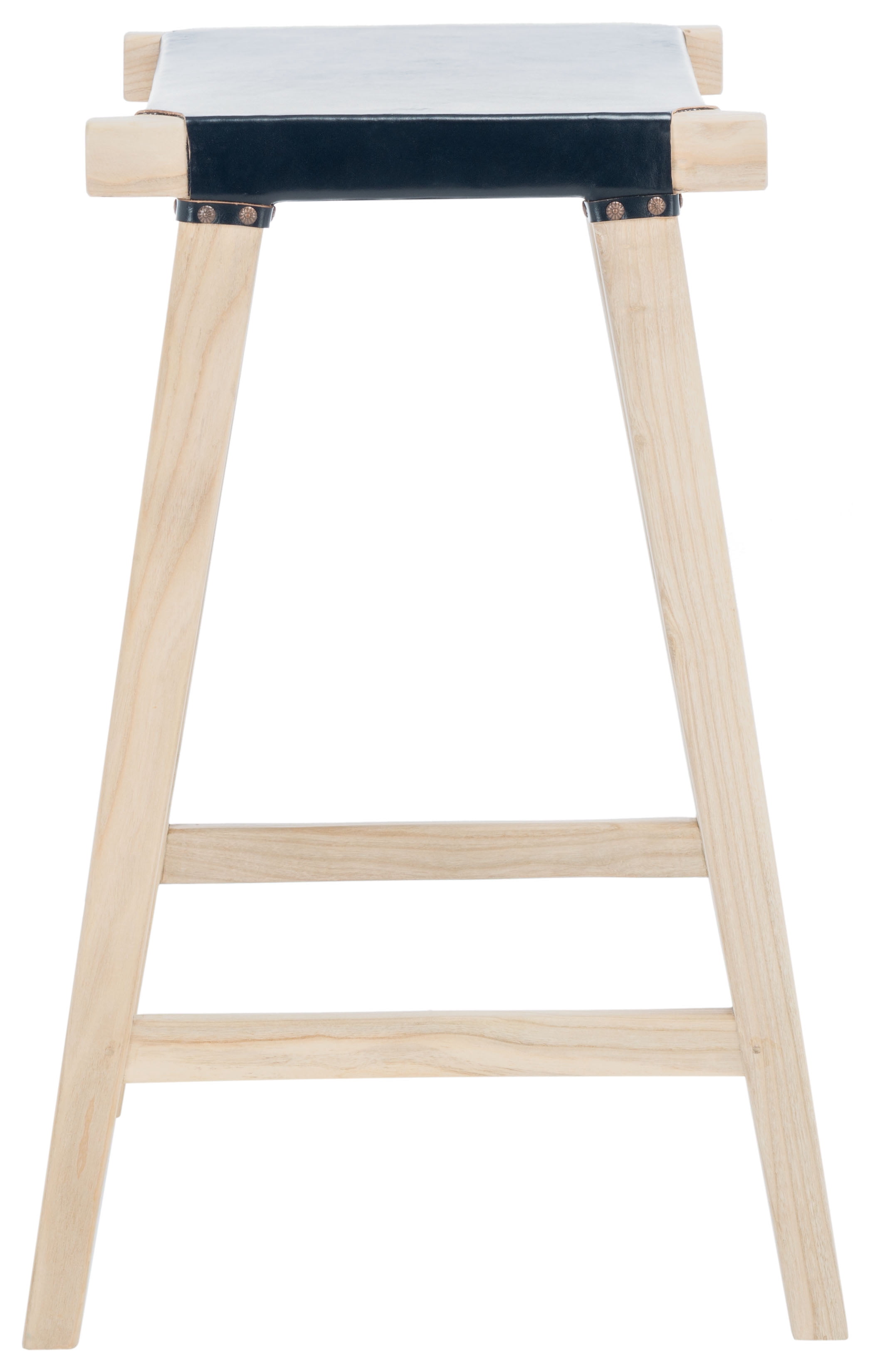 SAFAVIEH Aariz Modern Rectangle Barstool, Black/Natural (18.5 in. W x 20 in. D x 30 in. H)