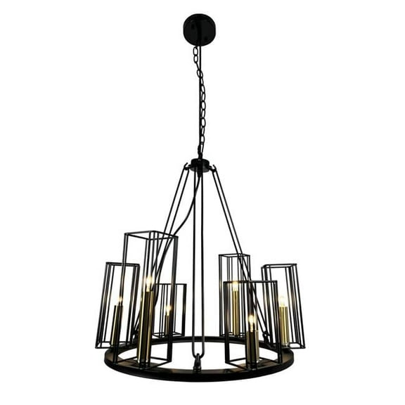 EQLight Muyal 6-Light Black Circular Chandelier