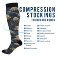 thumbnail image 2 of FORMRS Womens Knee High Socks Casual Long Thick Travel Daily Wear, 1 Pair, Gold Art Pattern, 2 of 6