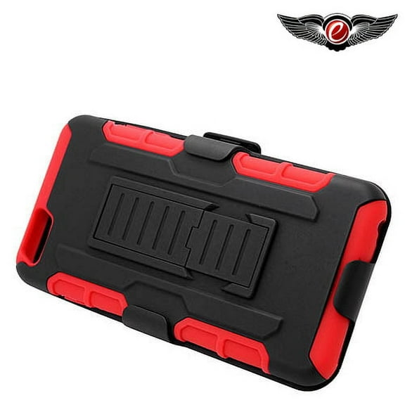 GSA Hybrid Case Kickstand Holster for iPhone 6 Plus, 6S Plus Red/Black