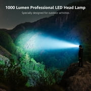 Lepro Professional-Grade Headlamp with 2200 mAh Rechargeable Battery , 1000 Lumens Ultra-Bright LED Headlight ,IP65 and 6 Lighting Modes Pro Level Flashlight for Camping, Running