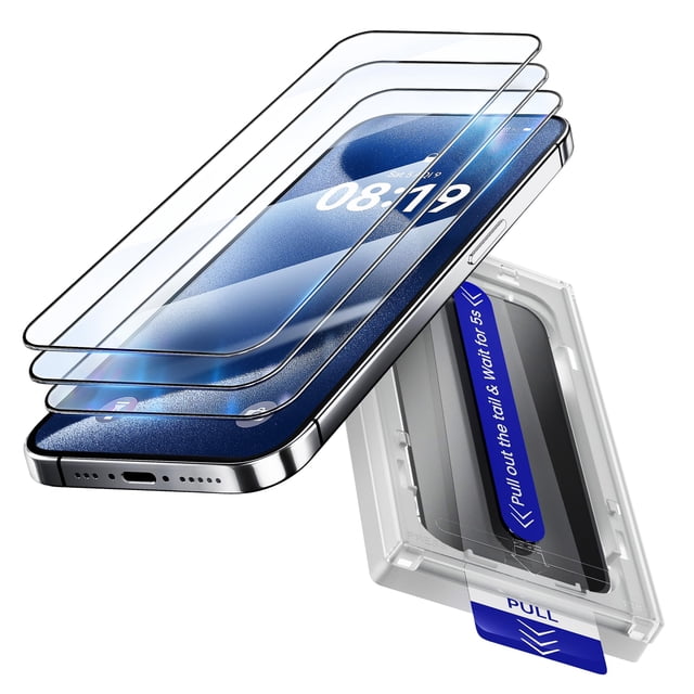 Protector de pantalla Fonowlo de cristal templado para iPhone 16/15 Plus