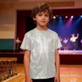 thumbnail image 6 of Mercatoo Girls Shiny Metallic Shirts Jazz Hip Ho1 Dance Part1 Tops T-Shirts Kids Crewneck Spring Casual Loose Basic Tees Blouses, 6 of 6