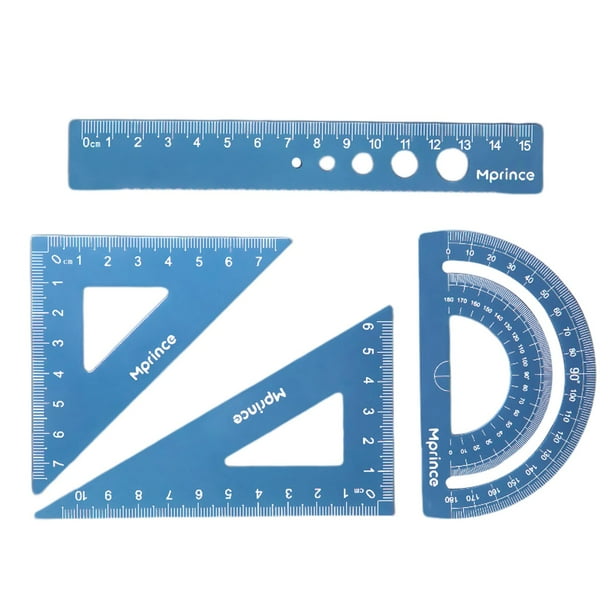Juego de reglas de aluminio Macarena Regla matemática de geometría Azul oscuro