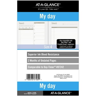 AT-A-GLANCE Undated Daily Planner Refill, Loose-Leaf, Desk Size, 5 1/2" x 8 1/2"