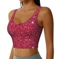 thumbnail image 2 of Naloa Red Glitter Sports Bras for Women, High Support Bra with Removable Pads, Comfortable - Small, 2 of 9