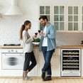 thumbnail image 2 of 24 Inch Wine Cooler Refrigerator 46 Bottle Dual Zone Built-in or Freestanding 24'' Wine Fridge with Stainless Steel & Professional Compressor and Temperature Memory Function, 2 of 15
