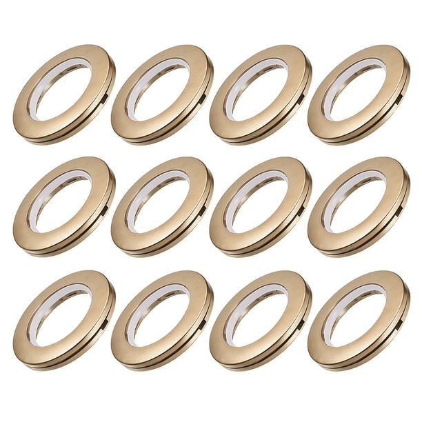 Curtain Grommets Plastic 1.5 Inch Inner Dia Brown 12 Pcs