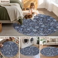 thumbnail image 5 of Small Round Rug 3Ft Washable Non-Slip, Navy Blue Floral Circle Area Rugs for Living Room Bedroom, Ethnic Tribe Abstract Art Flowers Indoor Floor Mats Carpet Runner for Home Decor, 5 of 8