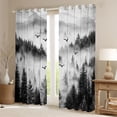 thumbnail image 2 of Homewish Jungle Nature Scenery Blackout Curtains Set of 2 (52x84 Each), Grey Mountain Pine Tree Window Curtains, Retro Natural Landscape Curtains and Drapes, Window Curtains Bedroom Decor, 2 of 6