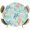 Teal Green, variant on Elastic Fitted Round Tablecloth, Teal Red Turtle Coastal Waterproof Stretch Table Cover for 45"-54" Tables, Summer Beach Nautical Coral Starfish Washable Outdoor Tablecloths for Patio, Picnic