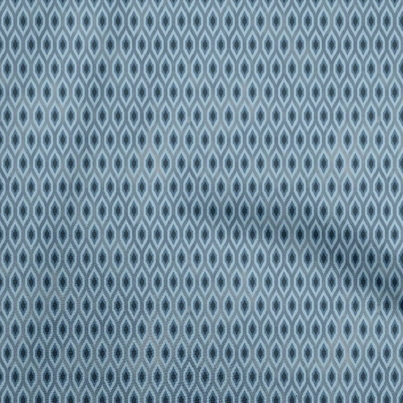 oneOone Polyester Spandex Turquoise Blue Fabric Geometric Quilting Supplies Print Sewing Fabric By The Yard 56 Inch Wide