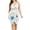 Blue, variant on IROINNID V-Neck Sheath Dress For Women Fashion Summer Casual Sleeveless Cross Strap Printing Dress Empire Waist Dress