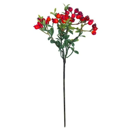 Fymall 1pc Artificial Berry Holly Branch Christmas Decorative Ornaments