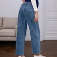 thumbnail image 5 of Maternity Jeans for Women Stretch Denim Pants Comfortable Belly Support Wide Leg Trousers Casual Outfit BU2 M, 5 of 6