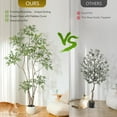 thumbnail image 5 of Artificial Plants Indoor,7 ft Tall Faux Floor Plant in Pot, Nandina Artificial Tree with White Planter for Home Decor Office Living Room, 5 of 9