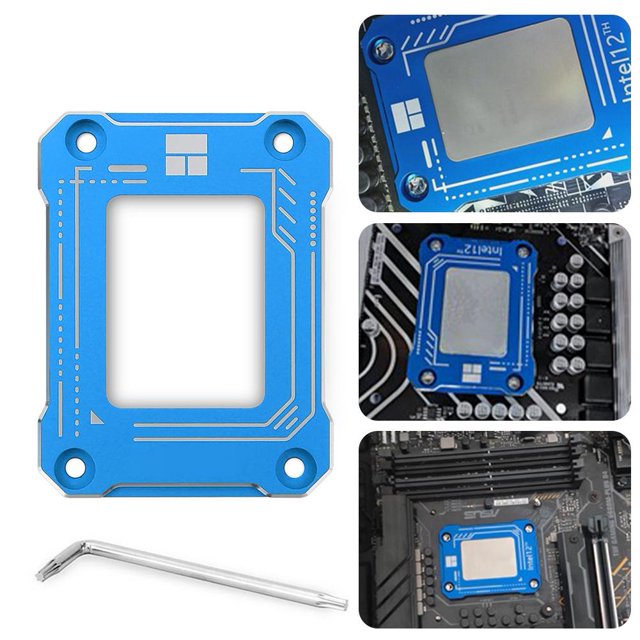 Protector de marco de corrección de flexión de CPU LGA1700-BCF Gen 12 para Intel (azul)