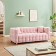 thumbnail image 4 of 80" Boucle Sofa Couch, Upholstered Tufted Cloud Couch with Pillows, Comfy Modern Deep Seat Sofa Couches Loveseat Sofa for Bedroom Living Room Office, Pink, 4 of 7