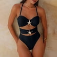thumbnail image 7 of Lenago Tankini Swimsuits for Women Swimsuit Swim Suits for Women 2025 2026 European And Bikini Swimsuit forborder Solid Color Beach Vacation Bikini Black S, 7 of 7