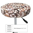 thumbnail image 4 of Fotbe Brown Sloth Stool Covers Round,Waterproof Round Bar Stool Covers Bar Chair Covers Washable Stool Cushion Slipcover for 12-14 Inch Chair-12 inch, 4 of 7