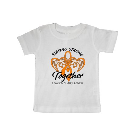 

Inktastic Leukemia Awareness Staying Strong Together and Orange Ribbon Gift Baby Boy or Baby Girl T-Shirt