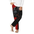 thumbnail image 2 of Pofeuu Black Dog Red Background Print Teenagers' Pajama Pants, Soft Lounge Pajama Pants with big pockets for Men Plaid Pj Bottoms-Large, 2 of 6
