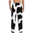 thumbnail image 3 of Xecao Cow Print Black White Men's Straight Lounge Pajama Pants: The Ultimate in Comfortable Sleepwear, 3 of 9