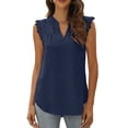 thumbnail image 1 of Txlixc, camisetas sin mangas de verano para mujer, sin mangas, lisas/flores/hojas, camisas de encaje con cuello en V, chaleco informal suelto para mujer Txlixc  Estilo de ocio, 1 of 5