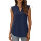 thumbnail image 1 of Txlixc, camisetas sin mangas de verano para mujer, sin mangas, lisas/flores/hojas, camisas de encaje con cuello en V, chaleco informal suelto para mujer Txlixc  Estilo de ocio, 1 of 5