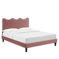 thumbnail image 1 of Modway Lit Plateforme Simple en Velours de Performance Current, Rose Poussiéreux, 1 of 11